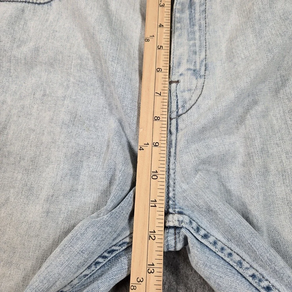 True Religion Jeans Mens 38x32 Blue Skinny Slim Distressed Light Wash Stretch